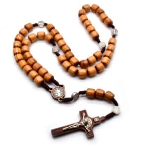 Cord-Braided Cylindrical Bead Rosary with Cross, Rosaries商品图片 2