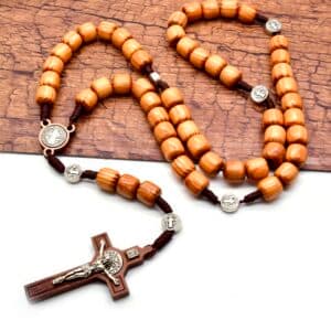Cord-Braided Cylindrical Bead Rosary with Cross, Rosaries商品图片 3