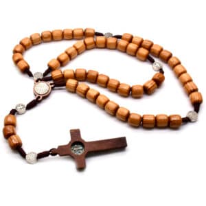 Cord-Braided Cylindrical Bead Rosary with Cross, Rosaries商品图片 4