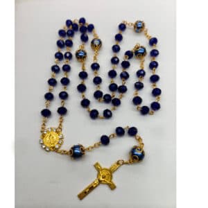 Blue Benedict Crucifix Rosary with Ornate Accents, Rosaries product image 2
