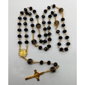 Blue Benedict Crucifix Rosary with Ornate Accents, Rosaries product image 3