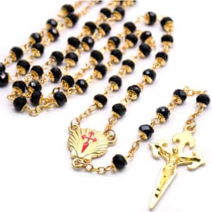 Blue Floral Santiago Cross Rosary Necklace, Rosaries product image 2