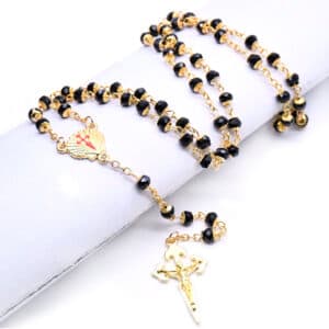 Blue Floral Santiago Cross Rosary Necklace, Rosaries product image 4