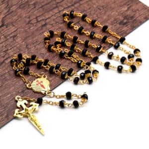 Blue Floral Santiago Cross Rosary Necklace, Rosaries product image 5