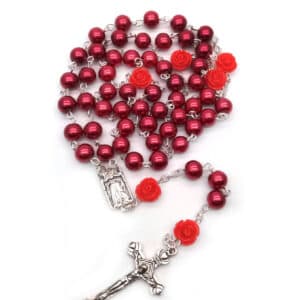 Red Rose Cross Rosary for Devotional Wear, Rosaries product image 5