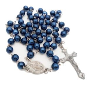 Royal Blue Cross Rosary for Prayer and Reflection, Rosaries product image 4