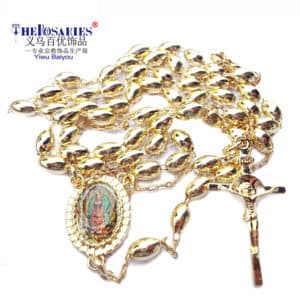 Polished Olive Bead Cross Rosary, Rosaries product image 2