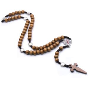 Santiago Cross Rosary Necklace with Hand-Braided Beads, Rosaries product image 3