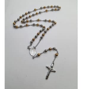 Gold and Silver Tone Rosary Necklace with Cross, Rosaries product image 3