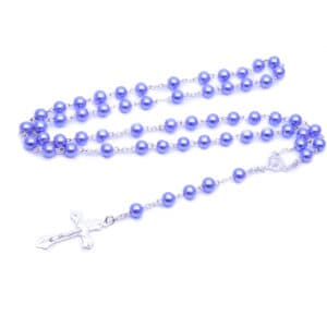 Purple Cross Rosary Necklace for Devotional Style, Rosaries product image 3