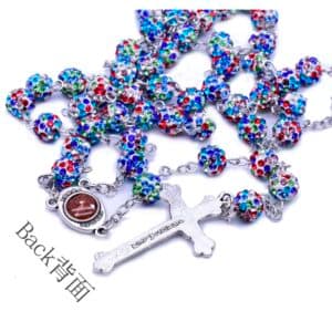 Colorful Cross Rosary Necklace for Church Devotion, Rosaries product image 2