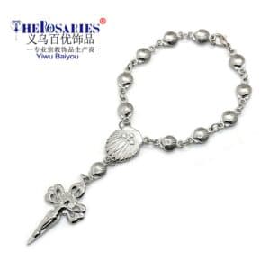 Santiago Ocean Cross Rosary Bracelet with coastal-inspired cross accent