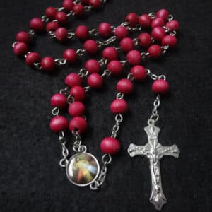 Burgundy Cross Rosary Necklace with Beaded Style, Rosary Accessories商品图片 2