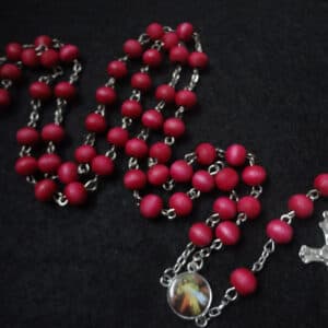 Burgundy Cross Rosary Necklace with Beaded Style, Rosary Accessories商品图片 3