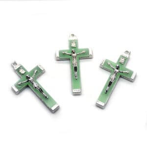 Green Glow Cross Pendant for Rosary DIY, Rosary Accessories商品图片 3