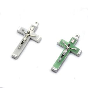 Green Glow Cross Pendant for Rosary DIY, Rosary Accessories商品图片 4