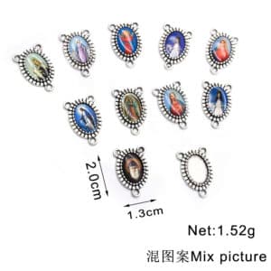 Portrait Triangle Rosary Connector for DIY Necklace Designs, Rosary Accessories product image 2