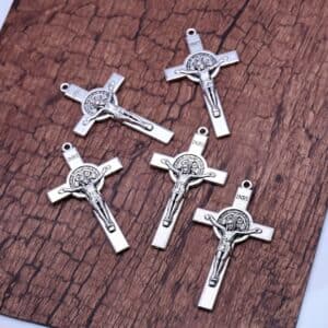 Antique Silver Cross Rosary Pendants for DIY rosary necklace designs