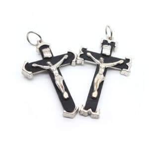 Black Cross Rosary Pendant for DIY Necklace Designs, Rosary Accessories商品图片 2