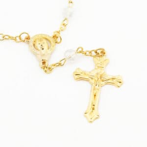Curved-Pin Bead Rosary Bracelet with Cross Accent, Rosary Accessories product image 3