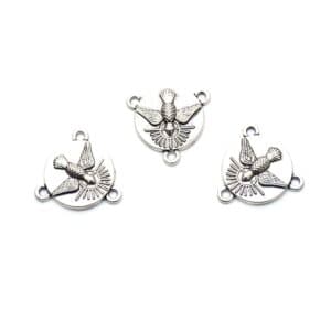 Peace Dove Three-Hole Rosary Connector for DIY rosary necklaces