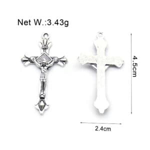 Antique Silver Cross Pendant for Rosaries, Rosary Accessories商品图片 2