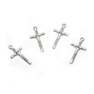Vintage Silver Cross Prayer Necklace Pendant, Rosary Accessories商品图片 3