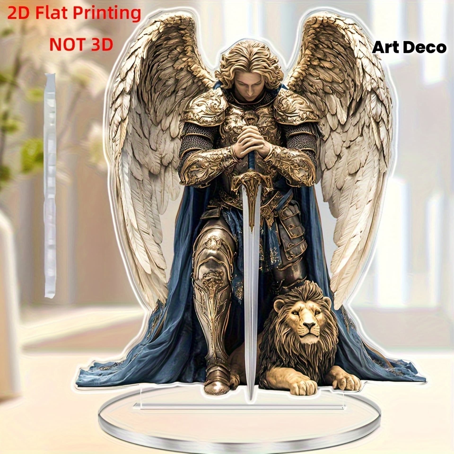 Saint Michael Angel 2D Desktop Standee for Home and Office, Tabletop Statues product image