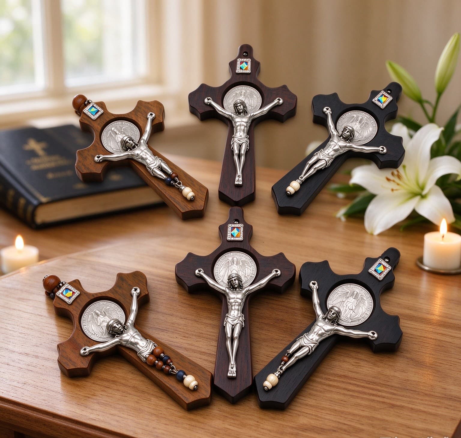 Small Tabletop Cross Decor for Prayer Spaces, Tabletop Statues product image