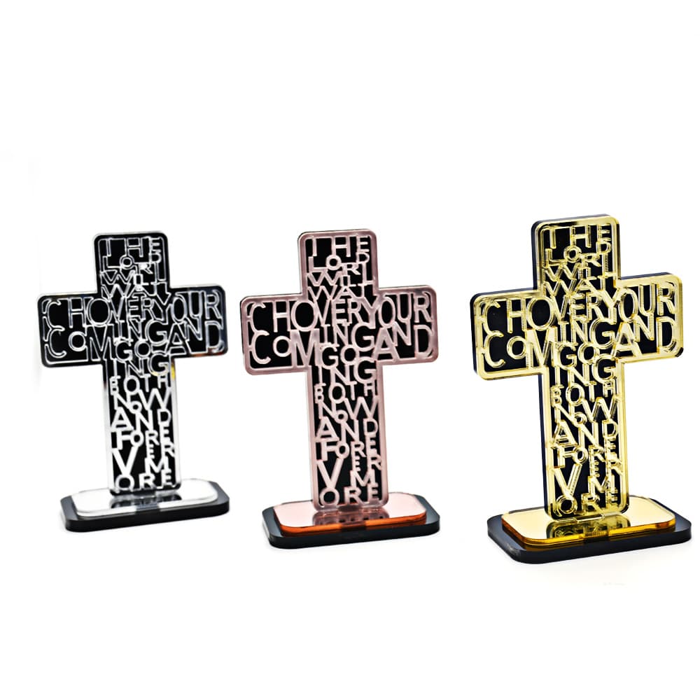 Golden Cross Tabletop Ornament for Home and Office, Tabletop Statues product image