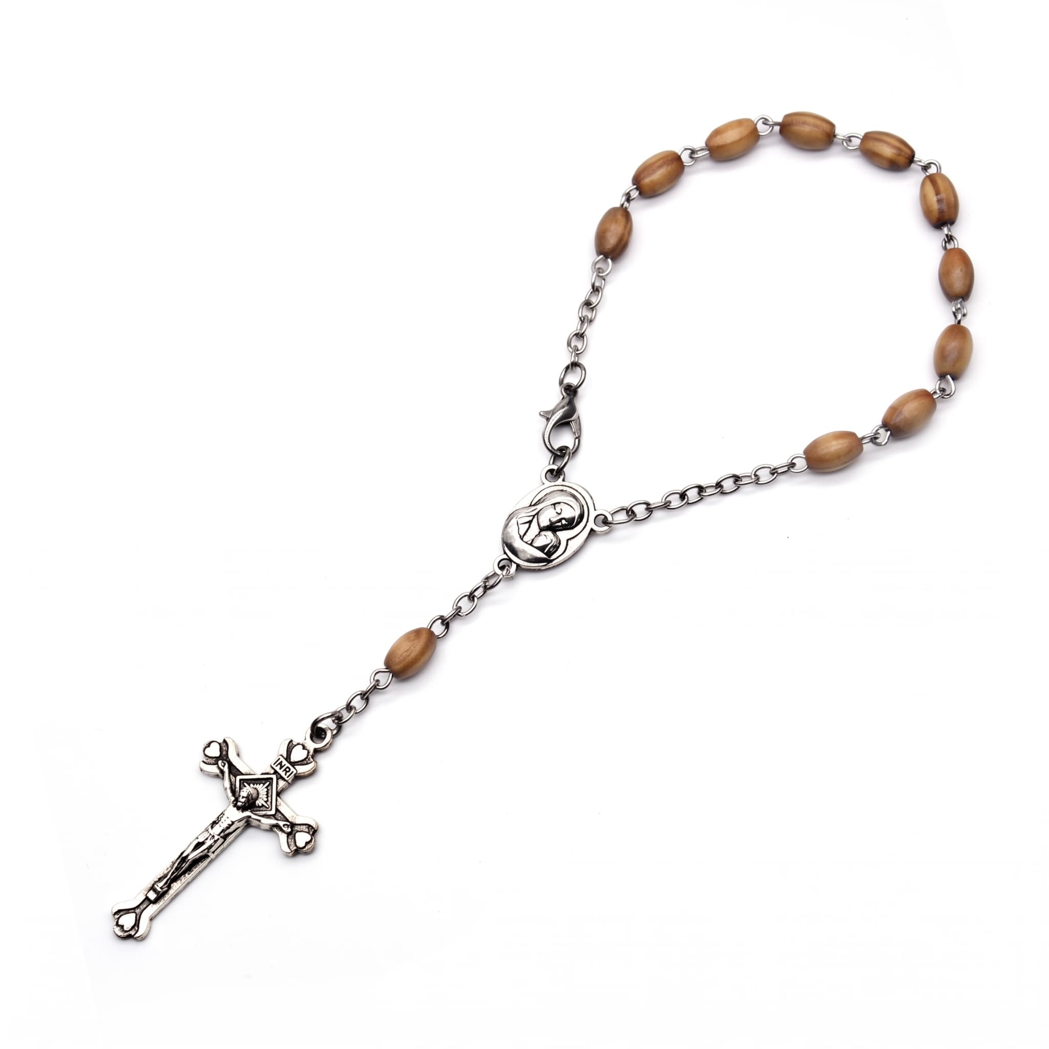 Cross Rosary Counting Bracelet with Rice-Shaped Beads, Bracelets商品图片