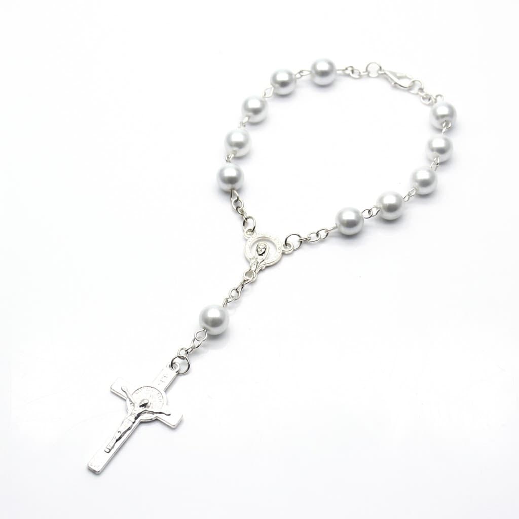 White Rosary Bracelet for Prayer-Inspired Style, Bracelets商品图片