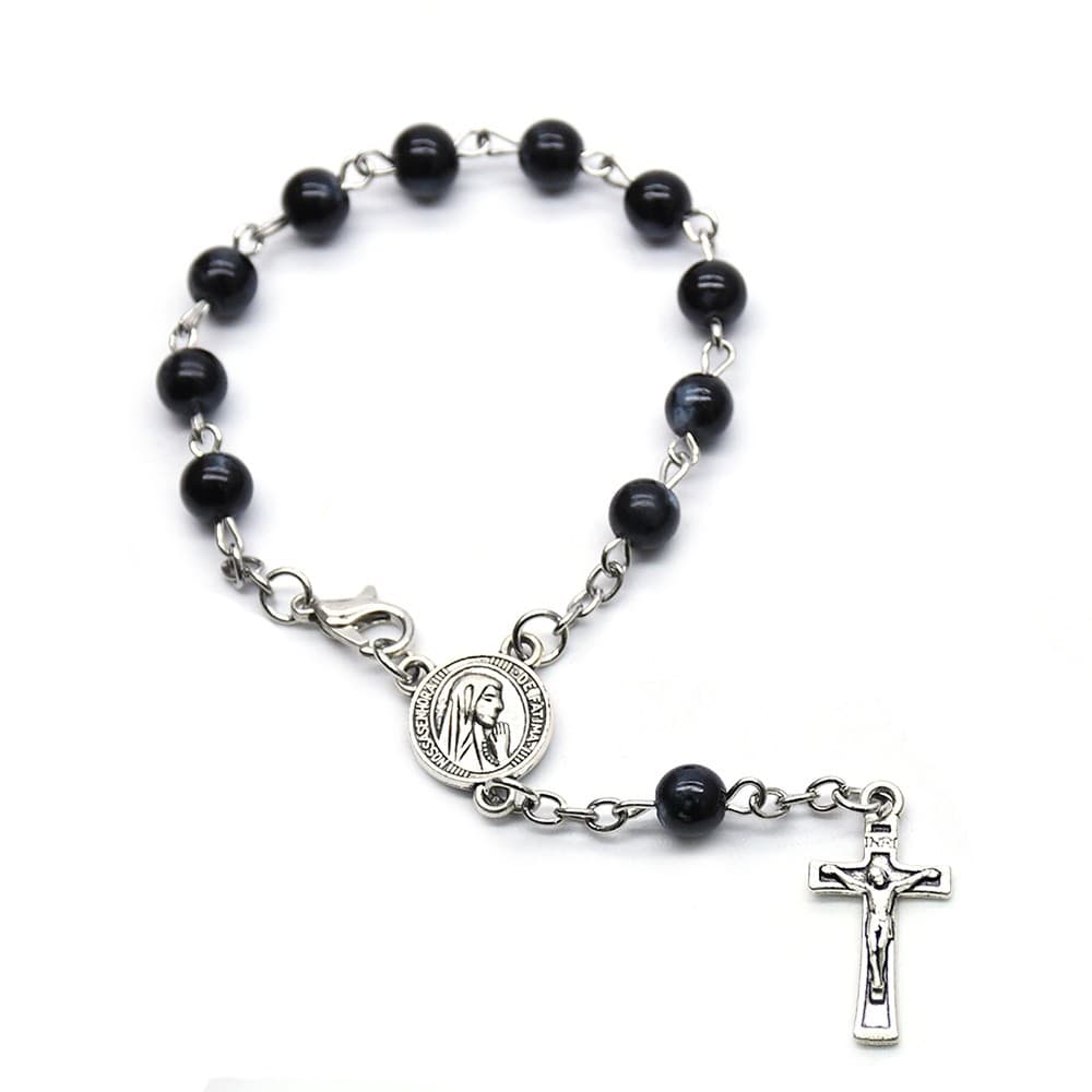 Black Fatima Rosary Bracelet with dark beads