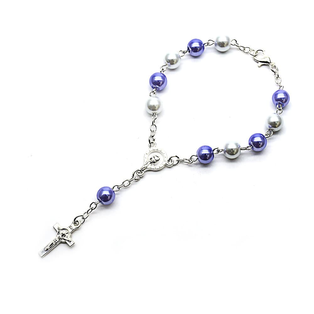 Cross Wedding Bracelet with cross motif and prayer-bead-inspired styling