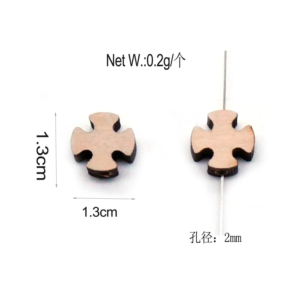 Natural-Tone Cross Charms with straight holes for bracelet making