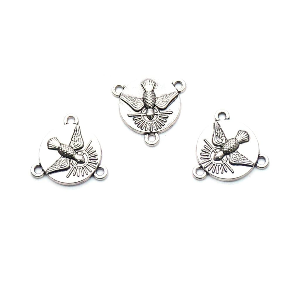 Peace Dove Three-Hole Rosary Connector for DIY rosary necklaces